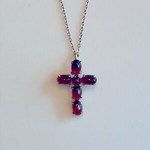 18” Amber Cross Necklace